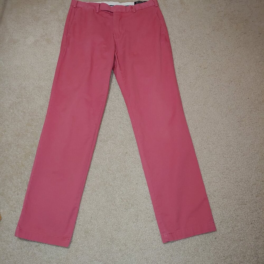 Polo Ralph Lauren Custom Stretch Fit Flat Front Twill Pants Coral Pink Sz 32X32